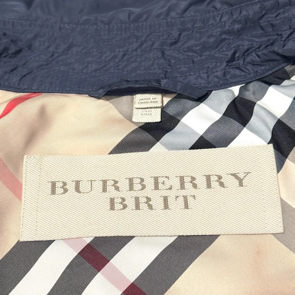 Burberry Brit Navy Belted Short Trench Coat - Picture 2 of 12